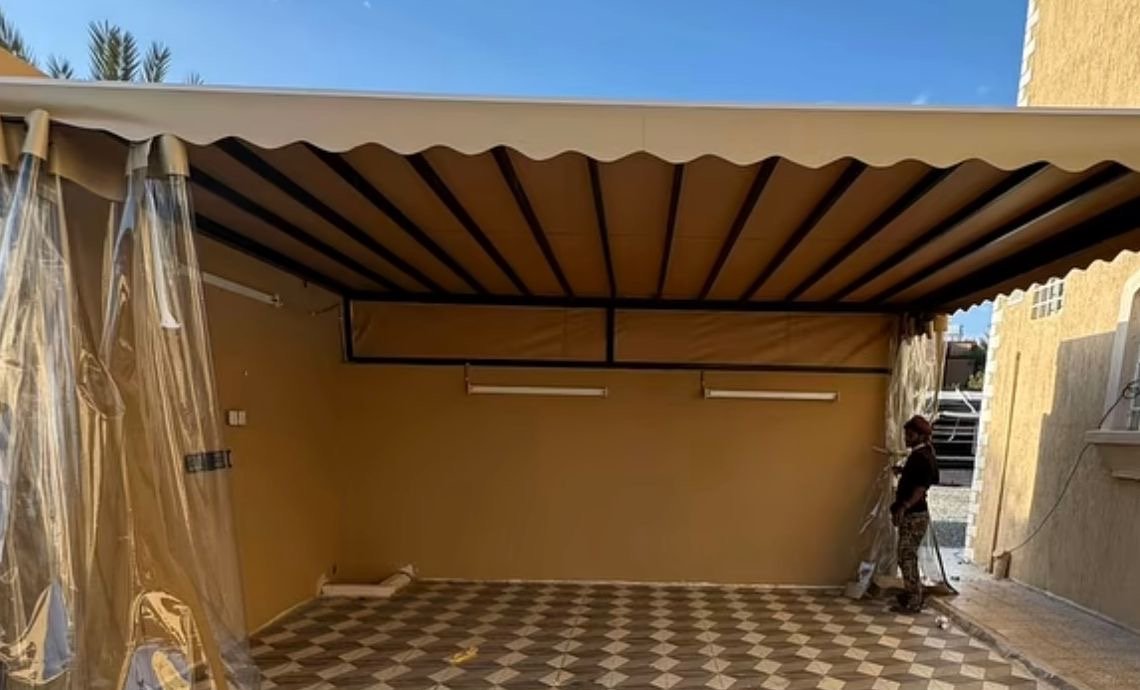 مظلة جلسه عائليه فاالحوش او السطح تركيب مظلات جلسات في ابها عسير وجيزان 